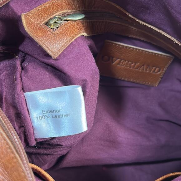 Overland Leather shoulder bag Large Doctor bag in caramel with gold studs - Picture 14 of 15